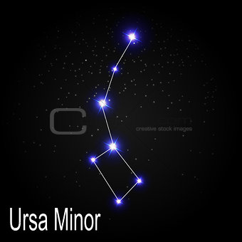 Ursa Minor Constellation with Beautiful Bright Stars on the Back