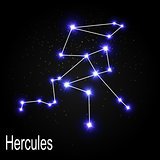 Hercules Constellation with Beautiful Bright Stars on the Backgr