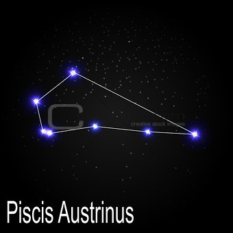 Piscis Austrinus Constellation with Beautiful Bright Stars on th