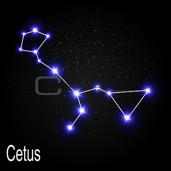Cetus Constellation with Beautiful Bright Stars on the Backgroun