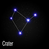 Crater Constellation with Beautiful Bright Stars on the Backgrou