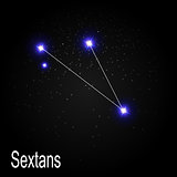 Sextans Constellation with Beautiful Bright Stars on the Backgro