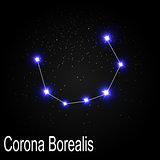 Corona Borealis Constellation with Beautiful Bright Stars on the