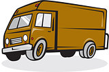Delivery Van Side Isolated Cartoon