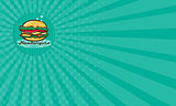 Business card Retro 1950s Diner  Hamburger Circle