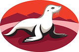 New Zealand Fur Seal Retro