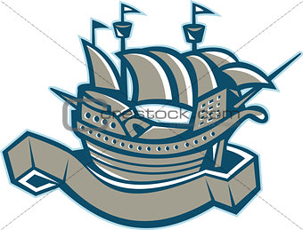 Sailing Ship Galleon Scroll