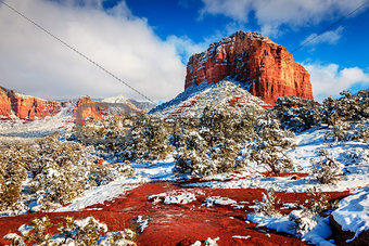 Courthouse Butte under snow