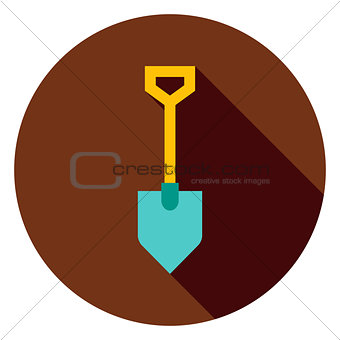 Garden Tool Shovel Circle Icon
