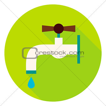 Water Tap Circle Icon