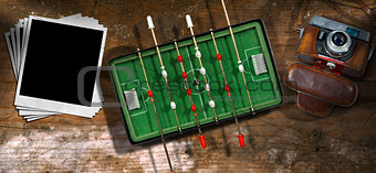 Foosball with Old Camera and Photo Frames