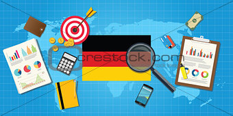 germany economy economic condition country with graph chart and finance tools vector graphic