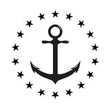 Image of anchor in star round.