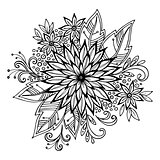 Floral Outline Calligraphic Pattern