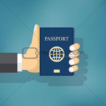 Businessman Hand Hold Passport.