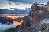 sunset in Dolomite Alps, Italy