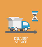 Flat style  delivery service concept.
