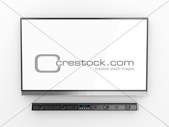 Flat screen tv and soundbar 