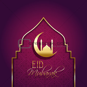 Eid mubarak background with decorative type