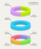 Colorful vector pie chart infographics