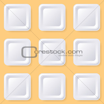 Retro vector blank square buttons