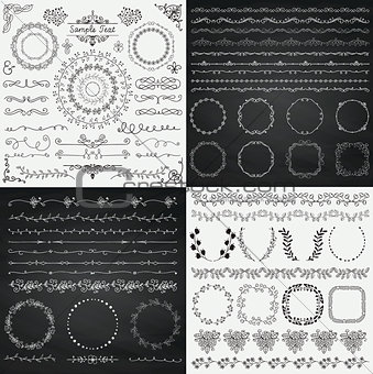 Mix of Black and Chalk Drawing Rustic Design Elements