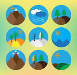 landscape icon set