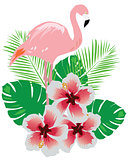 flamingo with flowers