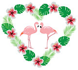 flamingo with flowers