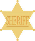 Sheriff badge star icon isolated on white