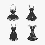 Vector Silhouette Set Women Dress