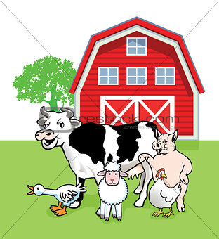 five farm animals