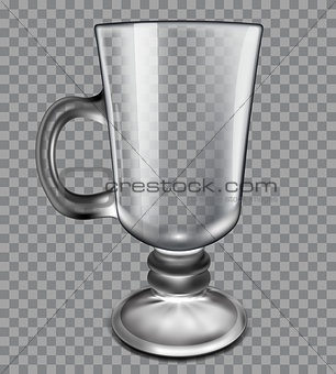 glass cup on a plaid background