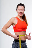 woman successful workout noticeable on her belly