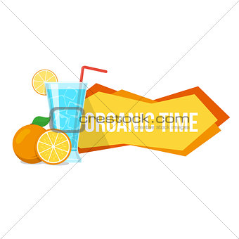 Cocktail and oranges with text.