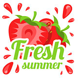 Strawberry simple background.