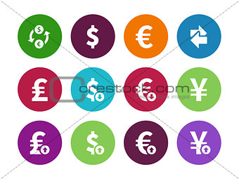 Exchange Rate circle icons on white background