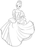 Running Cinderella Coloring Page