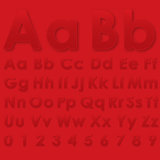 Alphabet letters on a red background