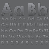 Alphabet letters on a gray background