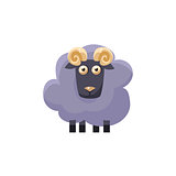 Male Sheep Simplified Cute Illustration
