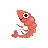 Shrimp Simple Cartoon Character