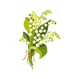 Lily Of The Valley Hand Drawn Realistic Illustration