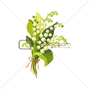 Lily Of The Valley Hand Drawn Realistic Illustration