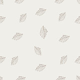 Hand Drawn Leaf Seamless Pattern