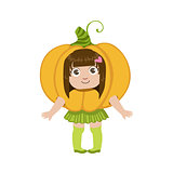 Girl Dressed As Pumpkin