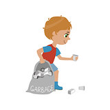 Boy Collecting Garbage