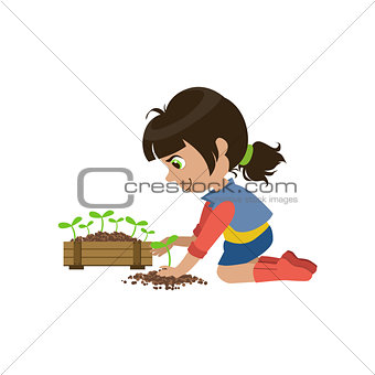 Little Girl Gardening