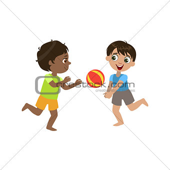 Boys Playing Volleyball