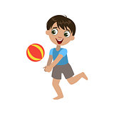Boy Playing With The Ball